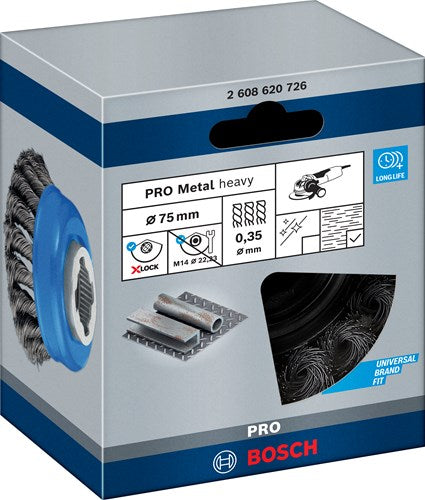 Bosch accessoires x-lock komstaalborstel gevlochten 75mm staal 0.35mm - 1 stuk(s) - 2608620726