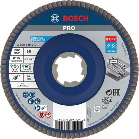 Bosch accessoires x-lock lamellenschijf best for metal recht, kunststof, ø125mm, g 60, x571 - 1 stuk(s) - 2608619210