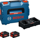 Bosch blauw 18v 8,0ah accu starterset exba18v-80 2-320 | 2x 8.0ah exba18v-80 accu + lader exal18v2-320 - 1600a0373x