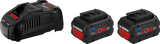 Bosch blauw 18v starterset met 2 accu's procore18v 5.5ah + lader gal 1880 cv - 1600a0214c
