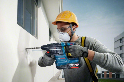 Bosch blauw gbh 18v-22 accu boorhamer | 1,9j | 2 x 4,0 ah accu + snellader | in l-boxx - 0611924002