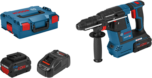 Bosch blauw gbh 18v-26 f | accu boorhamer 18v sds-plus 2.6j in l-boxx (2x 8.0ah procore accu + lader) - 061191000e