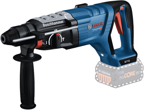 Bosch blauw bosch professional gbh 18v-28 d - accu boorhamer - exclusief accu en lader - inclusief handgreep, machinedoek en diepteaanslag