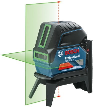 Bosch blauw combilaser gcl 2-15 g (rm 1 + 3x 1.5v aa batterijen + richtplaat + klem bm3)