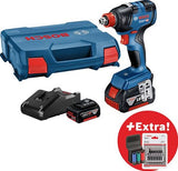 Bosch blauw gdx 18v-200 professional | accu draaislagmoeraanzetter 18v 200nm in l-boxx (2x 4.0ah accu + lader) - 0615990m38