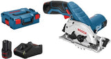Bosch blauw bosch professional gks 12v-26 cirkelzaag - met 2x 12v accu en lader - in l-boxx