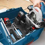 Bosch blauw gks 18v-57 g professional accu cirkelzaag | 5.0ah li-ion | in l-boxx | met 1600mm geleiderail - 06016a2102