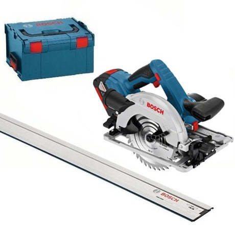 Bosch blauw gks 18v-57 g professional accu cirkelzaag | 5.0ah li-ion | in l-boxx | met 1600mm geleiderail - 06016a2102