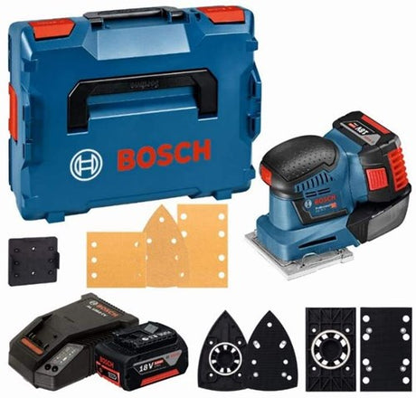 Bosch blauw gss 18v-10 professional accu schuurmachine 5.0ah in l-boxx - 06019d0201