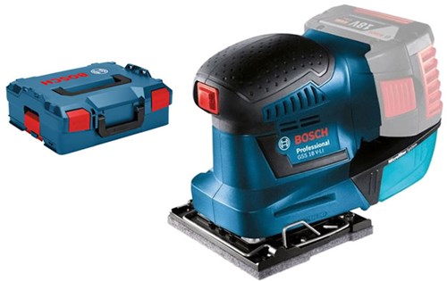 Bosch blauw bosch professional gss 18v-10 - accu vlakschuurmachine - exclusief accu en lader - inclusief 3x voetplaat met schuurplateau - 3x schuurblad