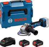Bosch blauw gws 18v-11 accu haakse slijper | inclusief 2x gba 18v 5,0 ah gal 1880 cv lader - 06019n4103