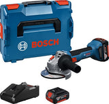Bosch blauw gws 18v-8 accu haakse slijper | inclusief 2x gba 18v 4,0 ah gal 18v-40 lader - 06019n9002