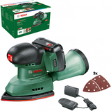 Bosch groen accumultischuurmachine easysander 18v-8 | incl. 1-uurslader (al 18v-20) + 1x 2,0 ah accu + 3 schuurbladen (red wood) - 06033e3002