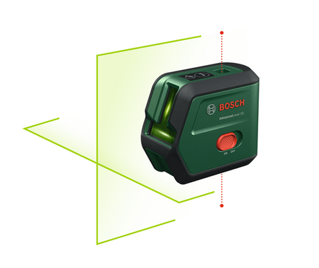Bosch groen advancedlevel 2g set kruislijnlaser | geïntegreerde li-ion batterij + opbergetui + statief 1,2 m - 0603663gz1