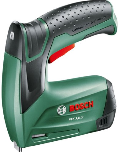 Bosch groen ptk 3,6v 1,5ah li accu nietmachine | 30 min-1 | 4 - 10 mm | incl. nieten en oplader | in metalen doos - 0603968200