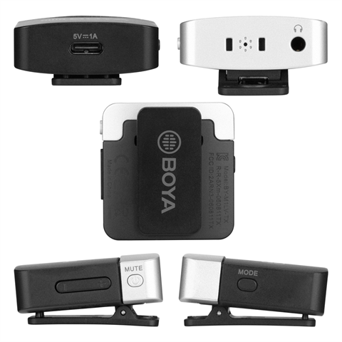 Boya 2.4 GHz Dasspeld Microfoon Draadloos BY-M1LV-U voor USB-C