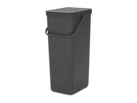 Brabantia sort go afvalemmer 40l grijs