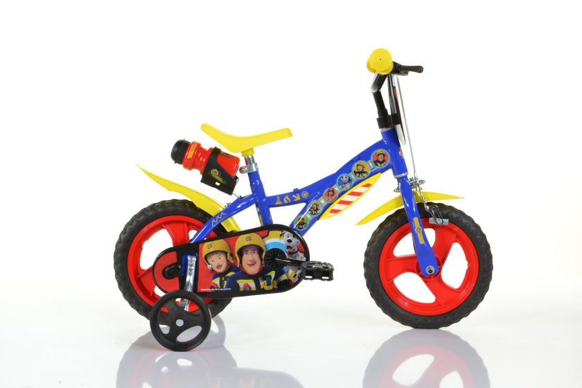 Dino brandweerman sam 12 inch 21 cm jongens doortrapper blauw