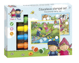 Fien teun creatieve stempelset, stempels en gekleurde kaarten - creatief, educatief speelgoed - boerderij speelgoed - vanaf 3 jaar - bambolino toys