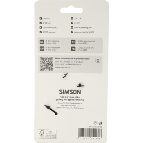 Simson koplamp aurora e-line 150s