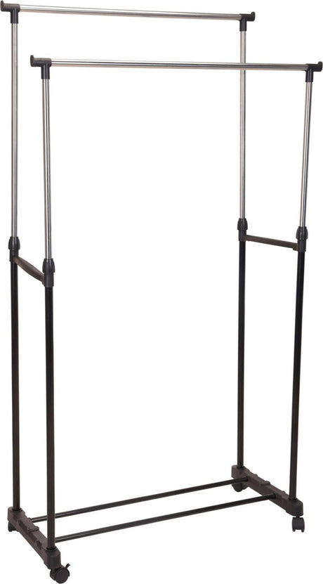Kledingrek dubbel - verrijdbaar en verstelbaar van 90-160cm