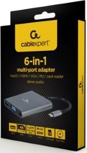 Enzo cablexpert usb-c 6-in-1 multi adapter usb-c dock 6-voudig - 9530506