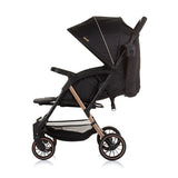 Chipolino amber opvouwbare buggy met voetenhoes obsidian zwart