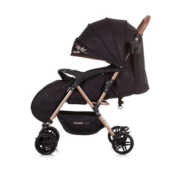 Chipolino april opvouwbare buggy met voetenhoes obsidian zwart