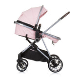 Chipolino aura opvouwbare 3-in-1 kinderwagen met luiertas roze