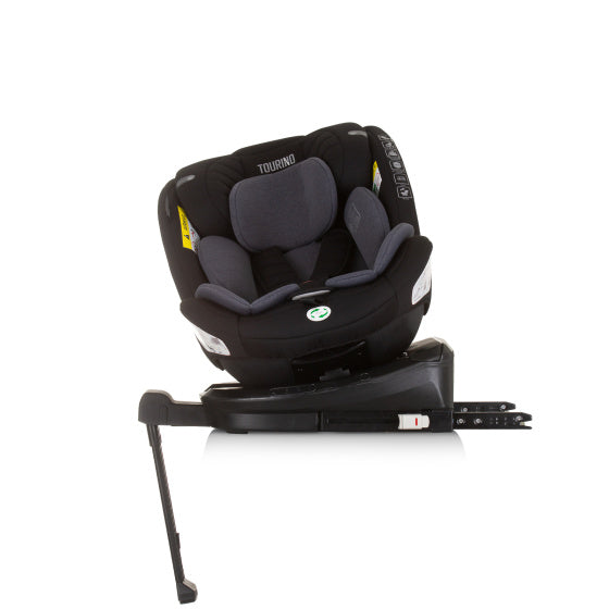 Chipolino tourino autostoel i-size 40-150 cm isofix 360° obsidian zwart grijs