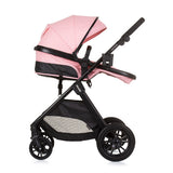 Chipolino harmony opvouwbare 3-in-1 kinderwagen met luiertas roze