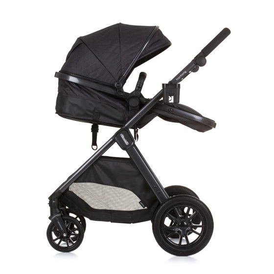 Chipolino harmony opvouwbare 3-in-1 kinderwagen met luiertas granite antraciet