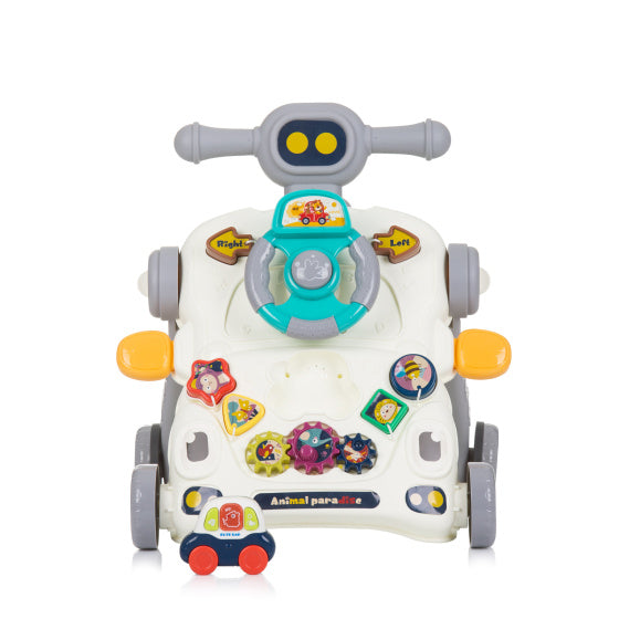 Chipolino car 3-in-1 loopwagen met speelgoedauto muziek grijs