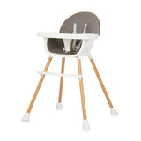 Chipolino rio 2-in-1 kinderstoel met eetblad zitkussen graphite grijs wit