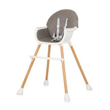 Chipolino rio 2-in-1 kinderstoel met eetblad zitkussen graphite grijs wit