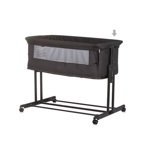Chipolino zen co-sleeper box met klamboe obsidian zwart