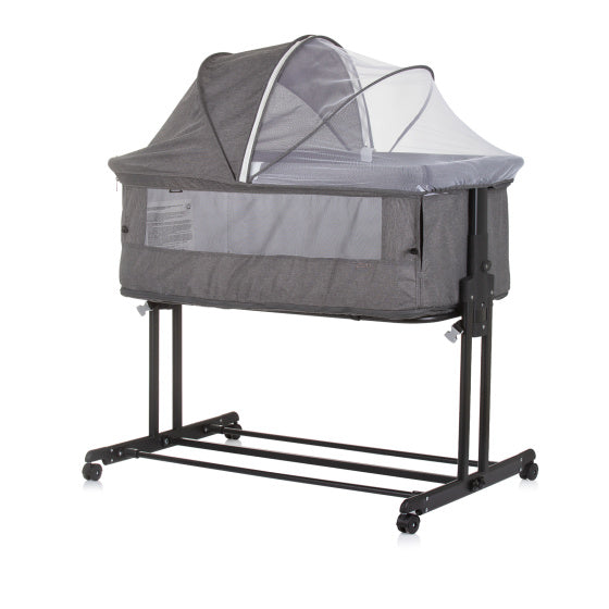 Chipolino zen co-sleeper box met klamboe granite grijs