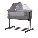 Chipolino zen co-sleeper box met klamboe granite grijs