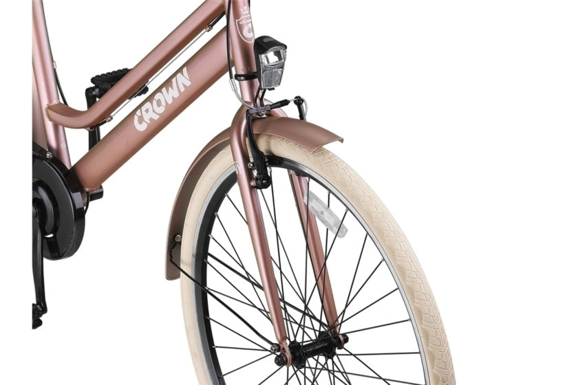 Crown new york 28 inch 53 cm dames 7v v-brakes roze