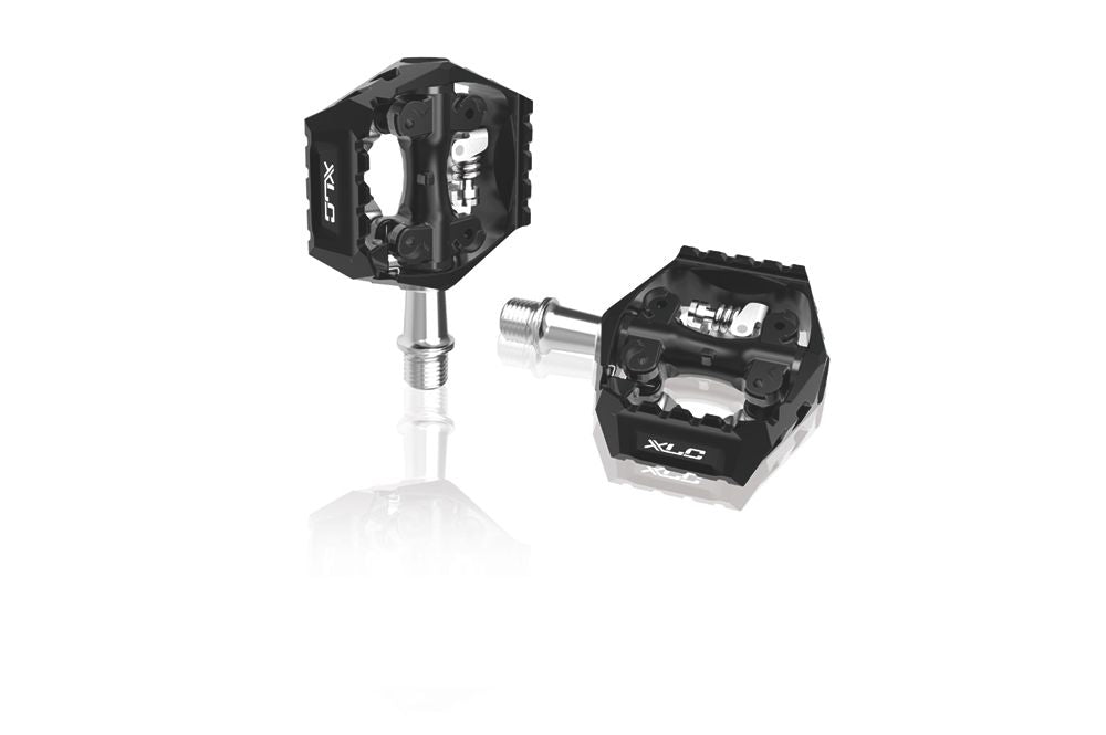 Xlc atb combi pd-s14 – fietspedalen mtb atb – antislip – 9 16 – aluminium – zwart
