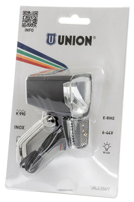 Union koplamp UN-4270E spark 6-44v 50 lux zwart op kaart