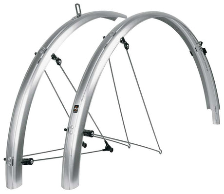 Sks spatbordenset - robuuste sandwichconstructie - asr-veiligheidssysteem - zilver - 55 mm breed