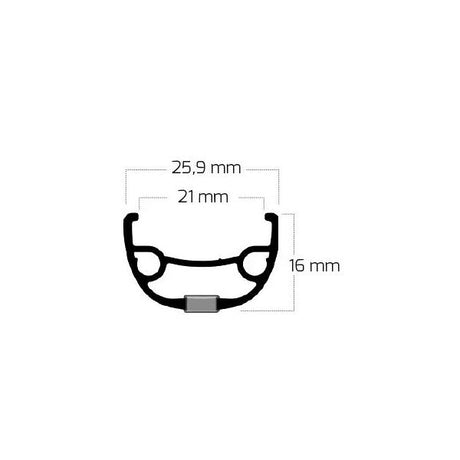 Velg Ryde Rival 21 disc 28 29 622*21C aluminium - 32 gaats 14G - zwart