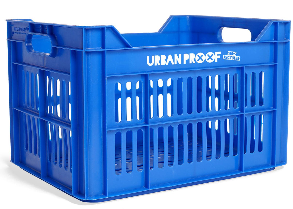 Urban proof fietskrat recycled kunststof 30l konings blauw 40x30x25 cm