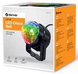 Enzo denver led partybol disco 4w 7 functies +ab zwart - 9700210