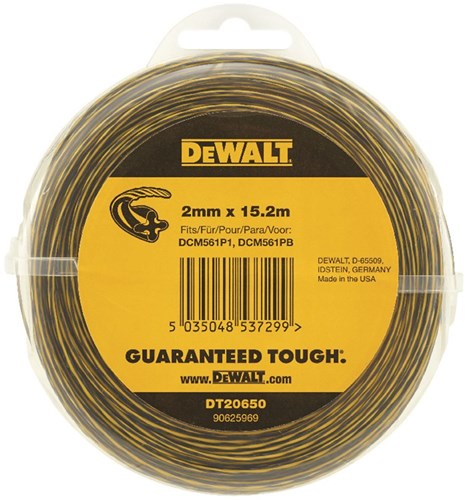 Dewalt accessoires 18v grastrimmer - vervangdraad 2mm x 15.2m - dt20650-qz