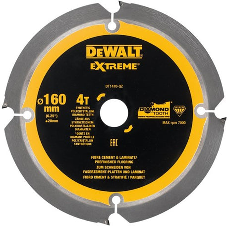 Dewalt accessoires dewalt extreme pcd serie - zaagblad - 160mm - vezelcement - polykristallijn diamant