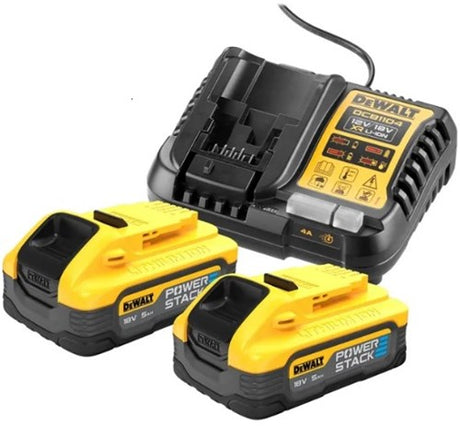 Dewalt accessoires dcb1104h2-qw 18v starterpack: 2x 5.0ah powerstack accu + xr multilader - dcb1104h2-qw