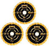 Dewalt accessoires dt10399-qz cirkelzaagbladen | 190 mm | 24 t | extreme framing | 3 stuks - dt10399-qz