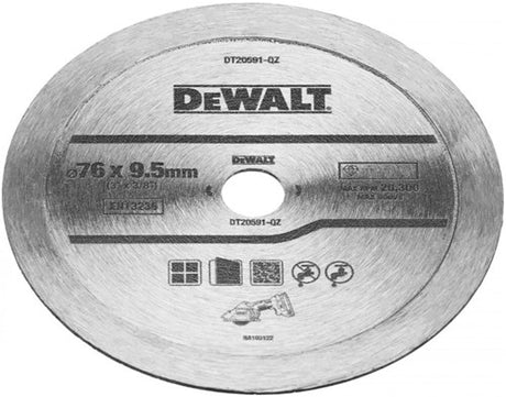 Dewalt accessoires dt20591-qz diamantblad | voor tegels | 76 x 10 mm - dt20591-qz